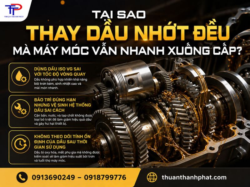 Tại sao thay dầu nhớt đều mà máy móc vẫn nhanh xuống cấp?